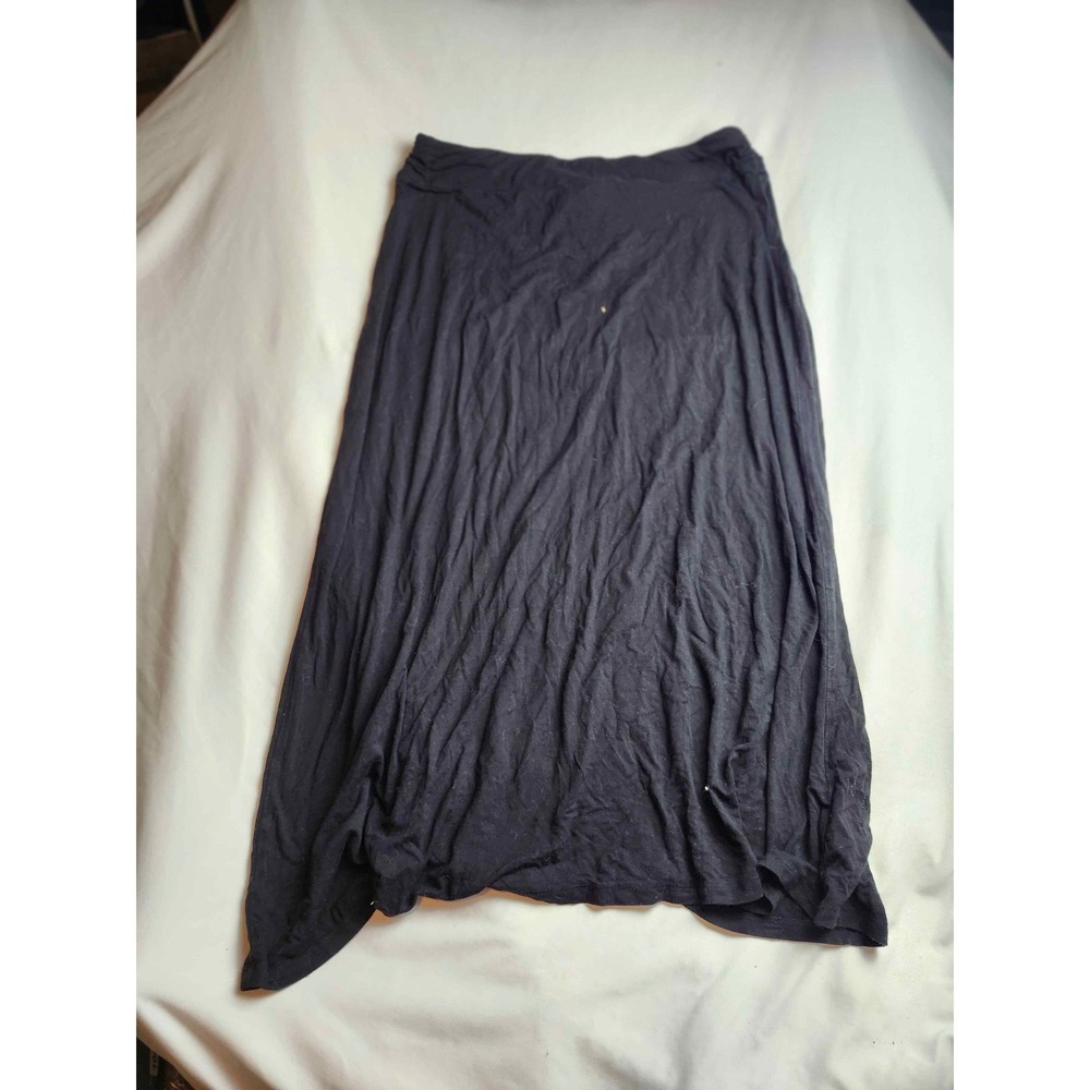 Liz Claiborne Petite Black Maxi Skirt Size PXL Rayon Spandex Jersey Womens